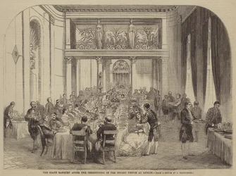 Das Staatsbankett nach der Taufe des Prinzen in Berlin